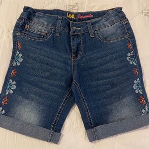 Lee Bermuda Flower Print Jean Shorts - Girls size 10